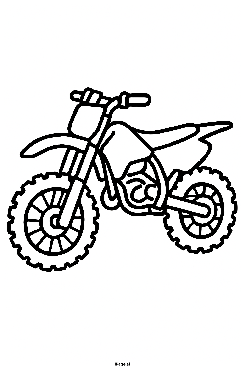  Página para colorir de Posição Fácil de Moto Off-Road 