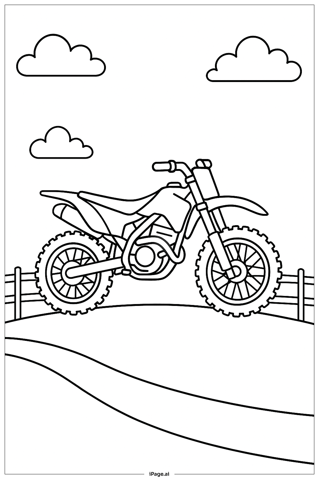  Dirt Bike Untere Strecke Szene Ausmalseite 