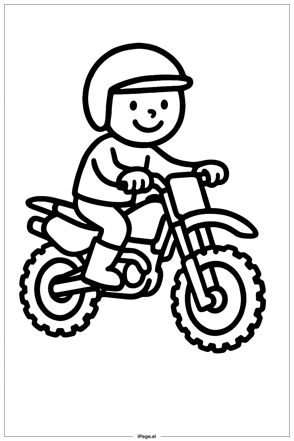  越野摩托車簡單騎士著色頁 