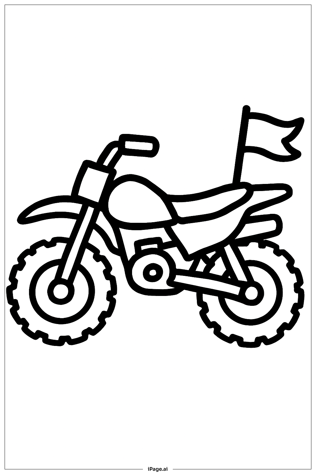  帶旗幟的越野摩托車著色頁 