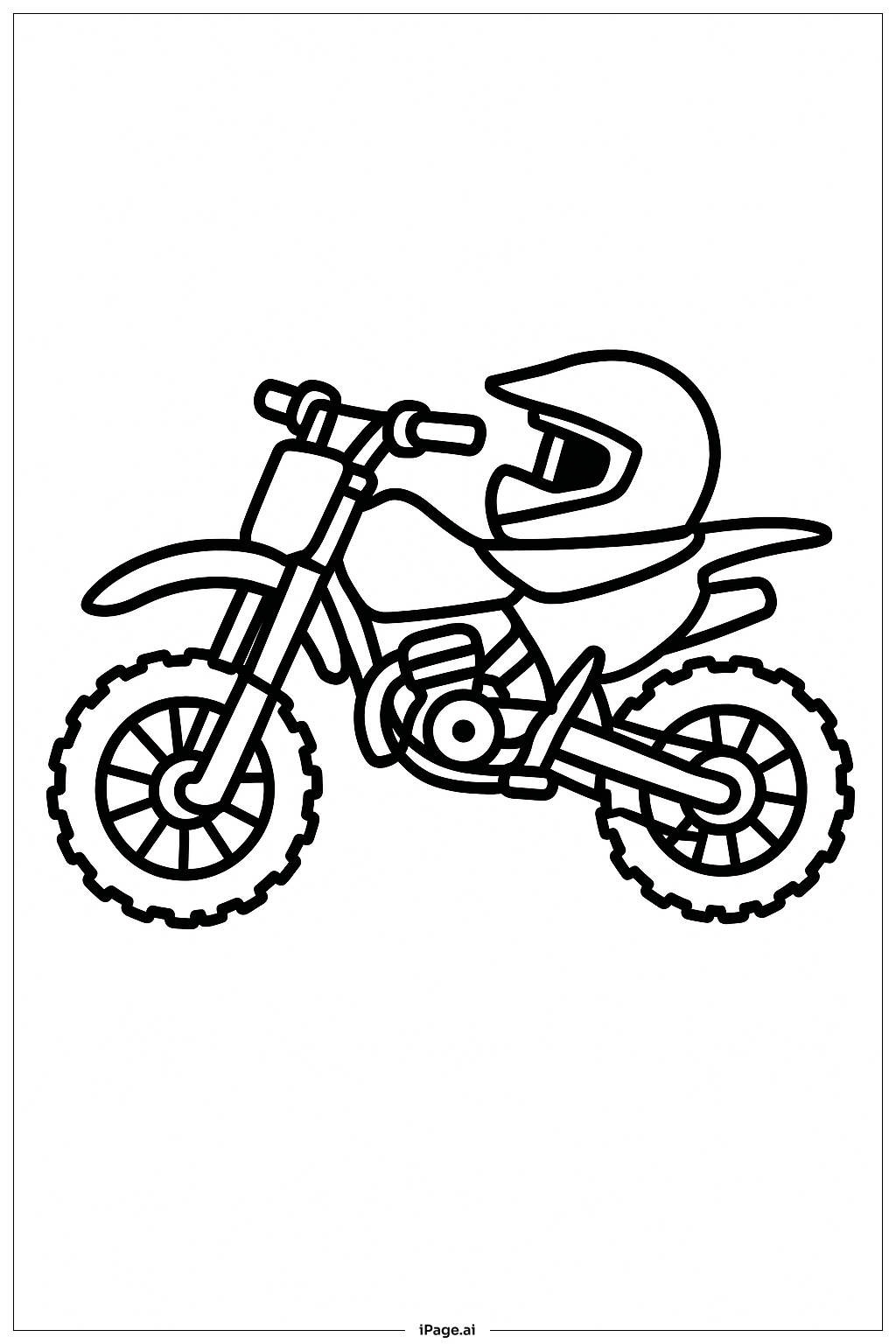  越野機車配安全帽著色頁 