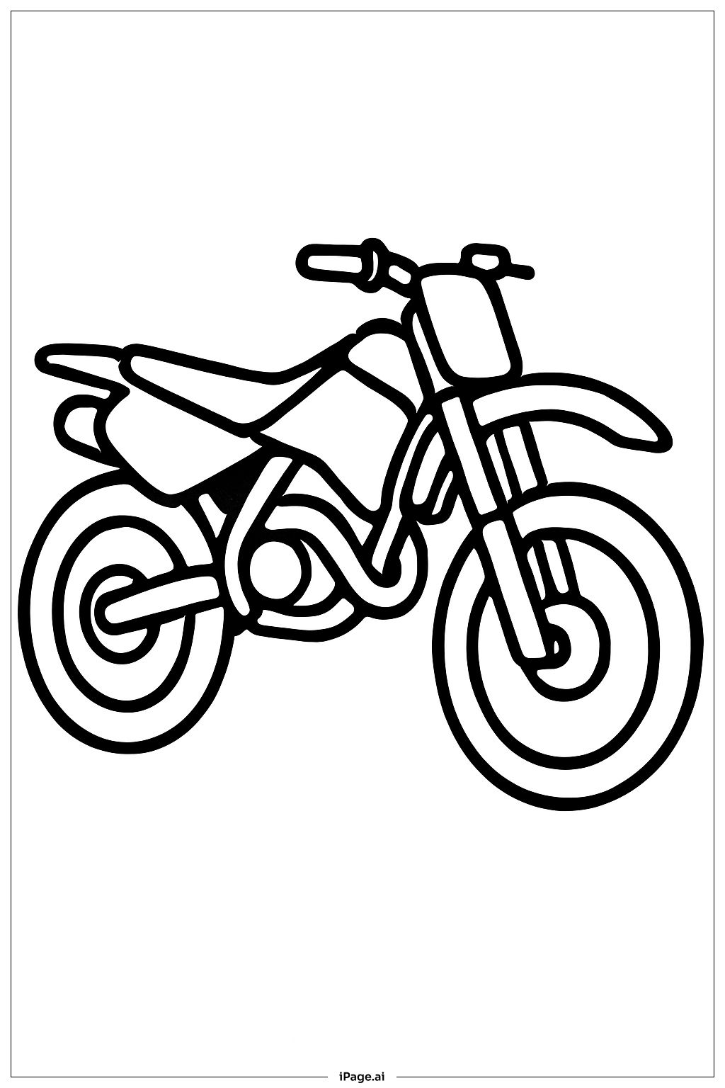  Página para colorir de Moto Off-Road com Padrão Simples 