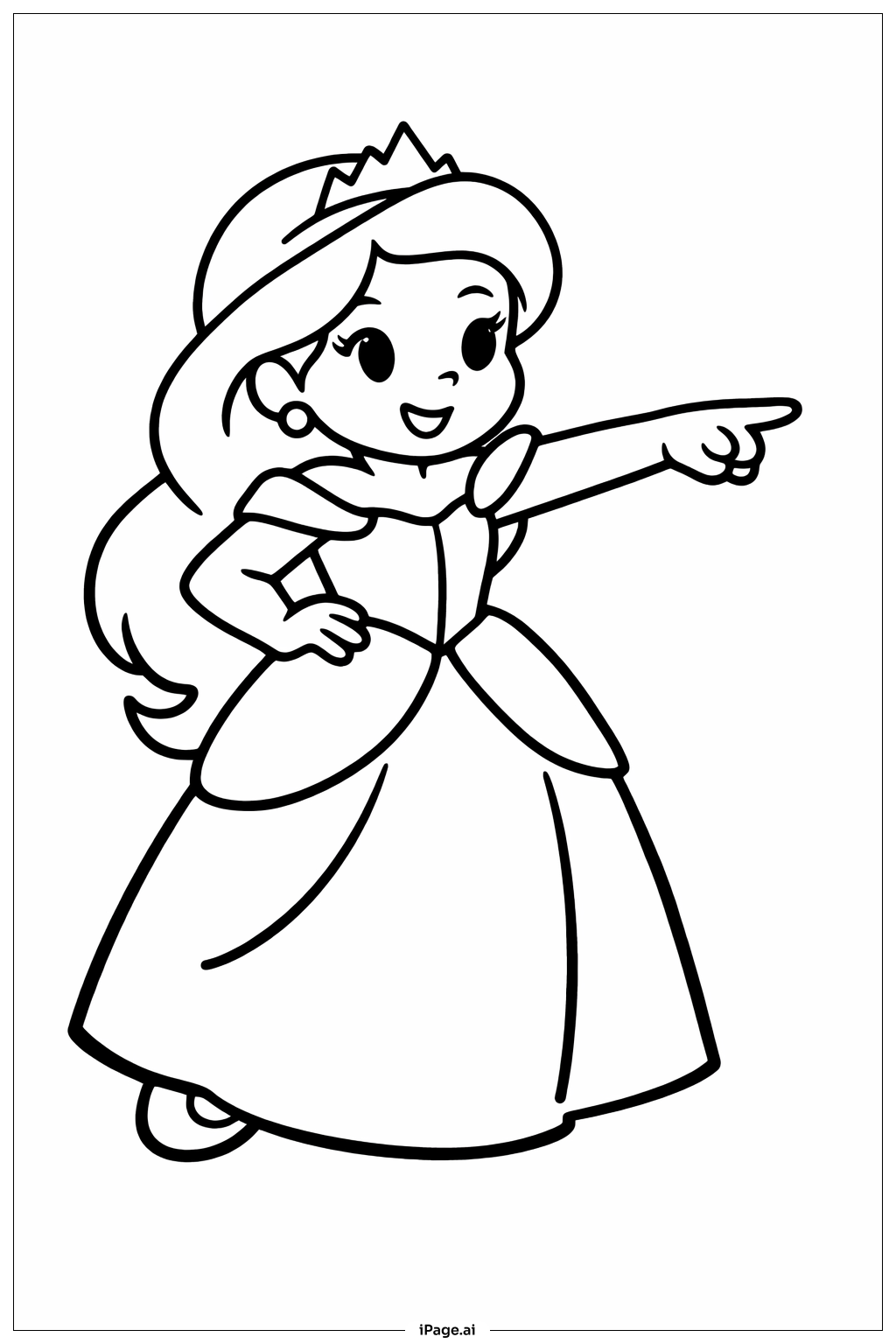  Página para colorear de Princesa Disney Señalando 