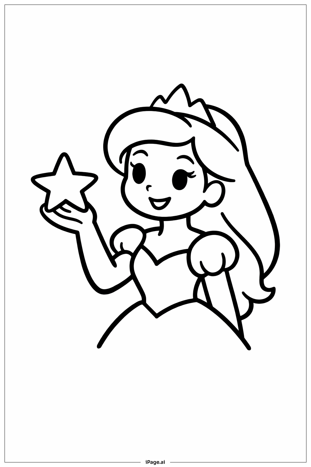  迪士尼公主展示星星填色页 