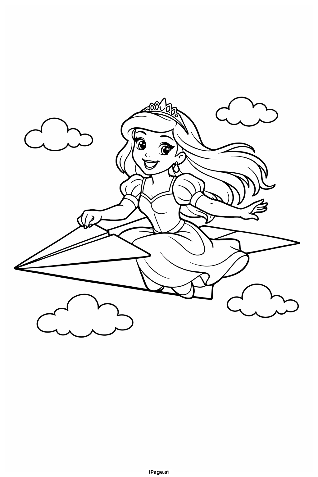  Trang tô màu Công chúa Disney với Máy bay Giấy 