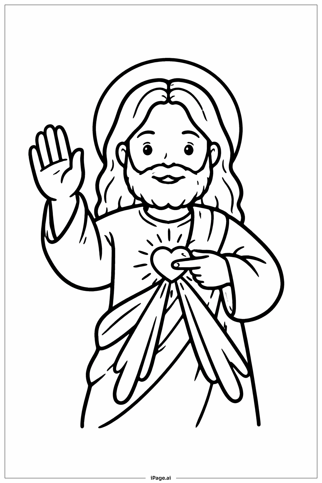  신성한 자비 축복의 손 색칠공부 페이지 