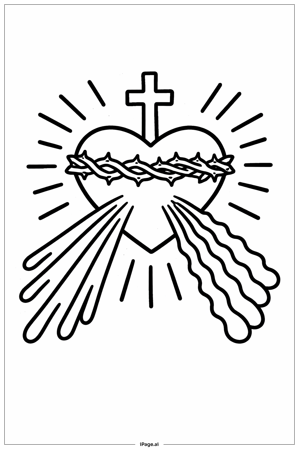  神圣怜悯之心徽章填色页 