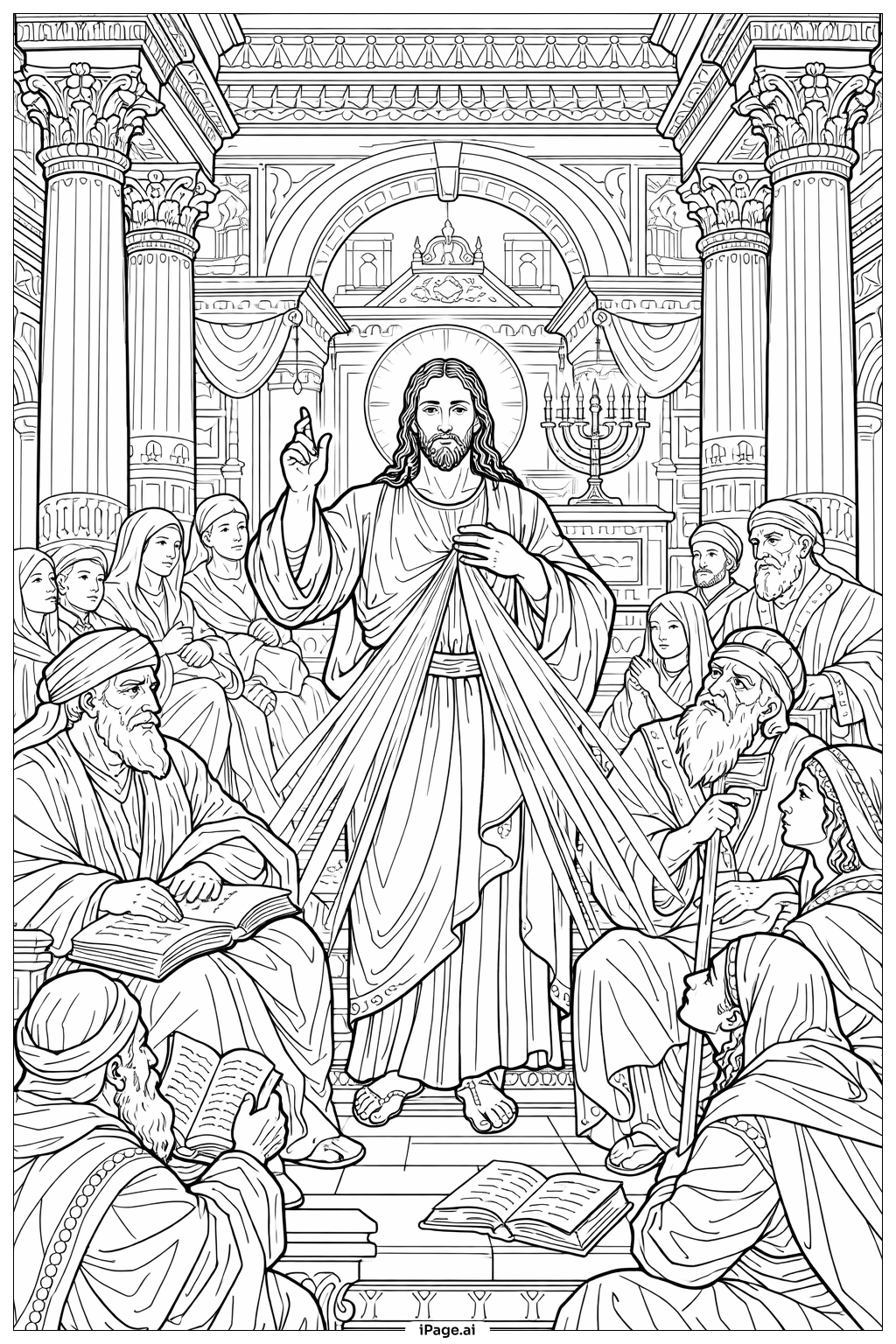  성체 안의 신비로운 자비의 예수님 색칠공부 페이지 