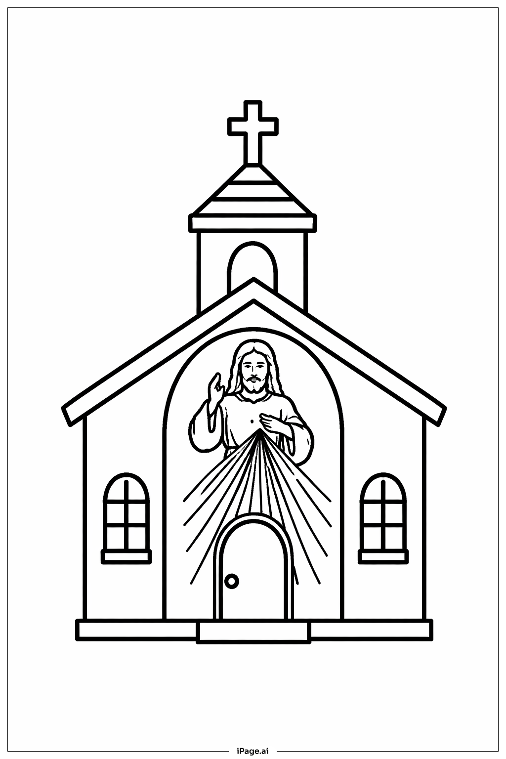  신의 자비 작은 교회 색칠공부 페이지 