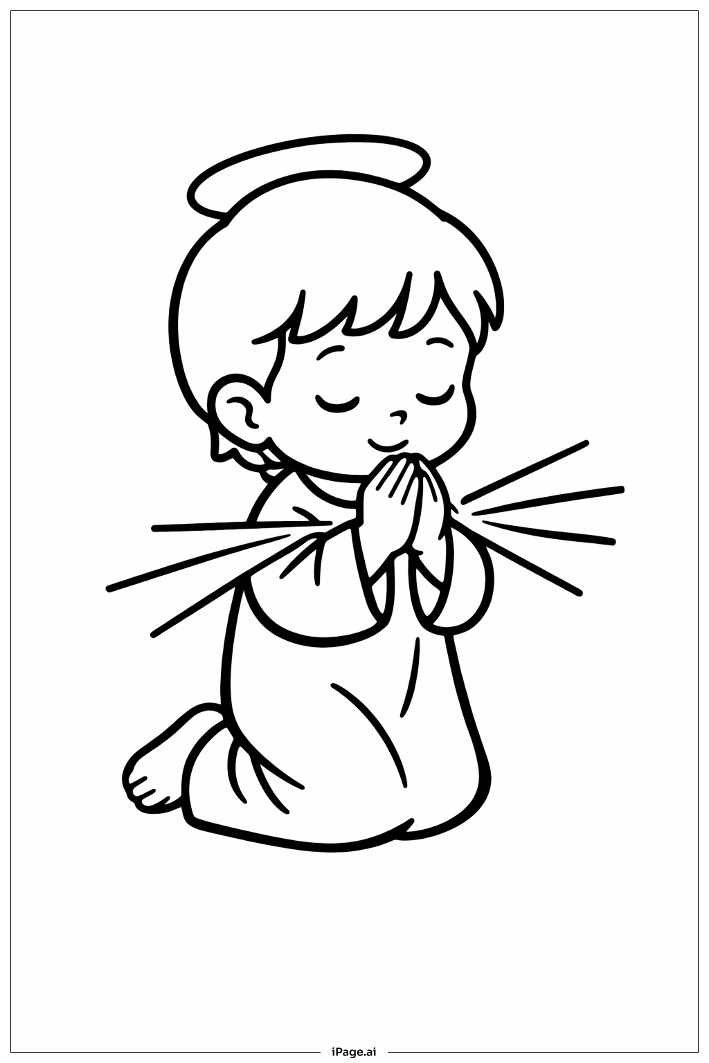  Divine Mercy Praying Child Coloring Page 