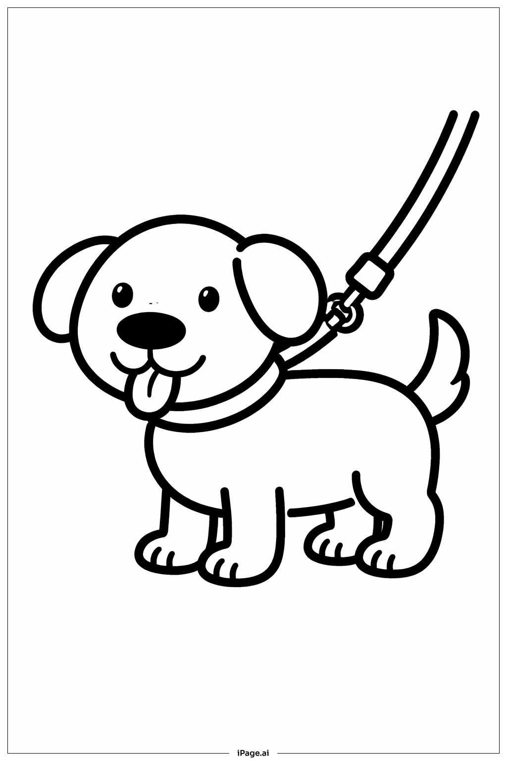 Dog On Leash Coloring Page 