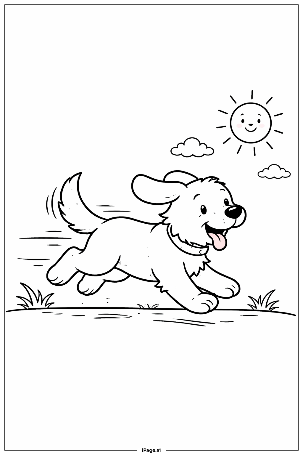  Dog Running Coloring Page 