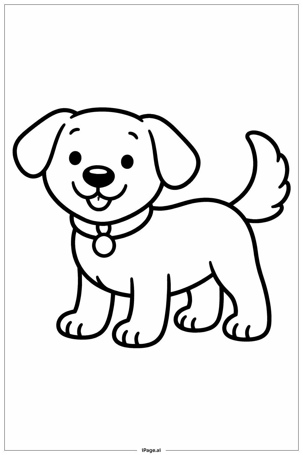  Dog Smiling Coloring Page 