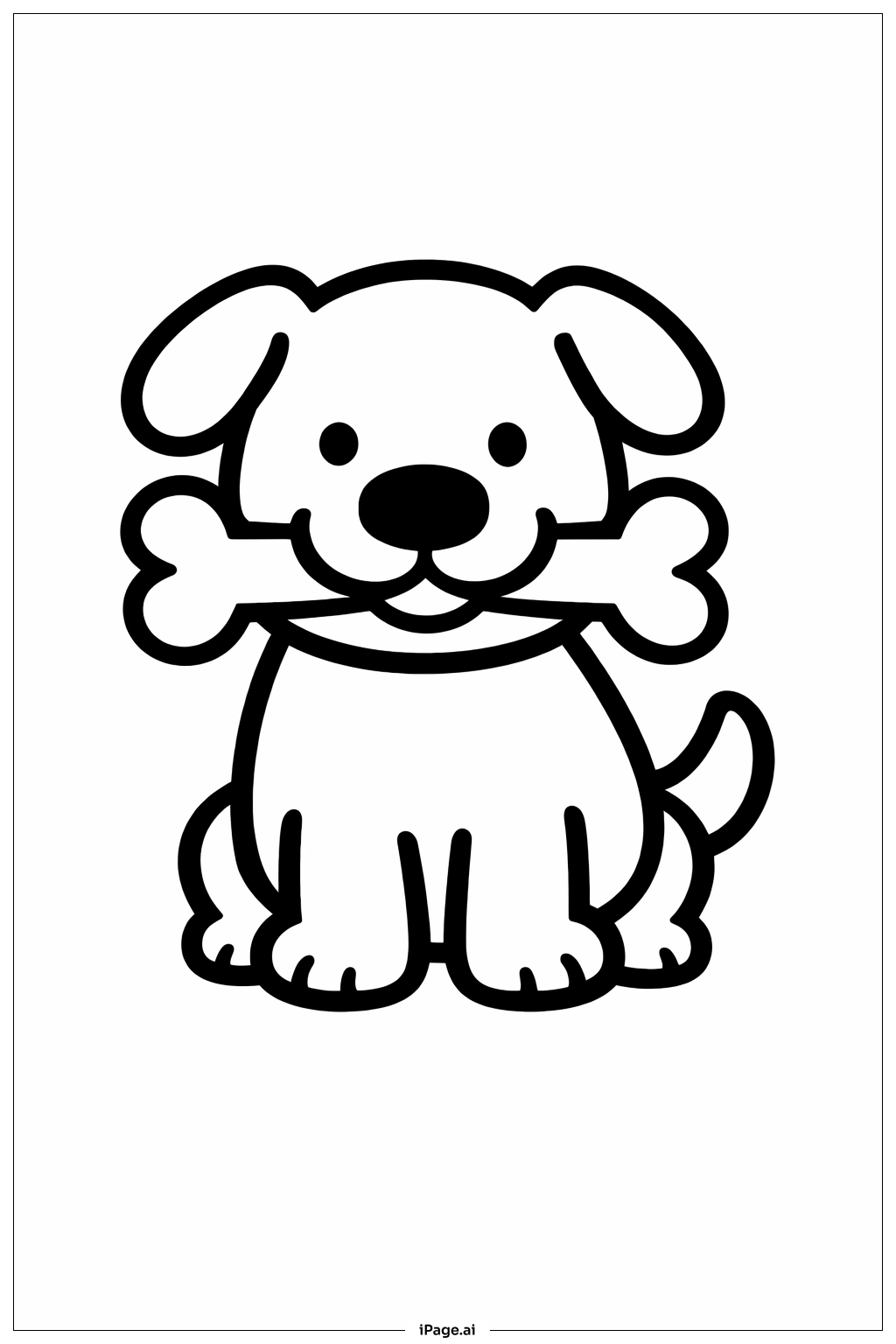  Dog With Bone Coloring Page 