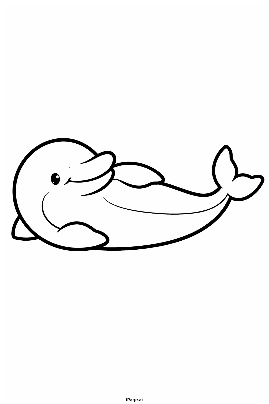  横たわるイルカの塗り絵ページ 