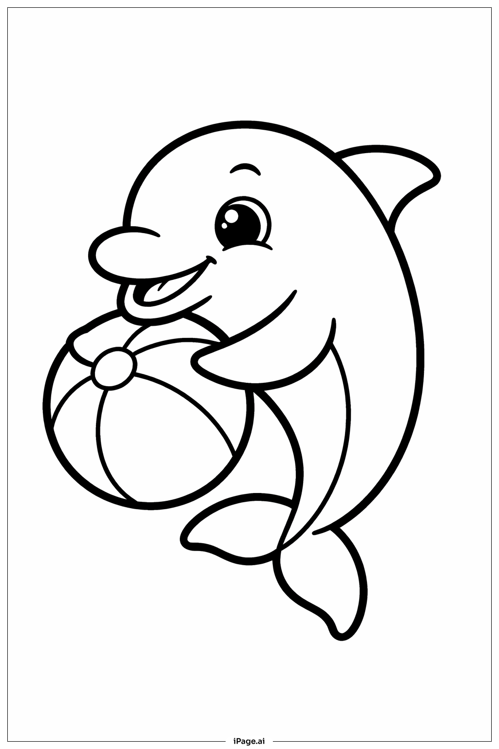  Dolphin With Ball Coloring Page 