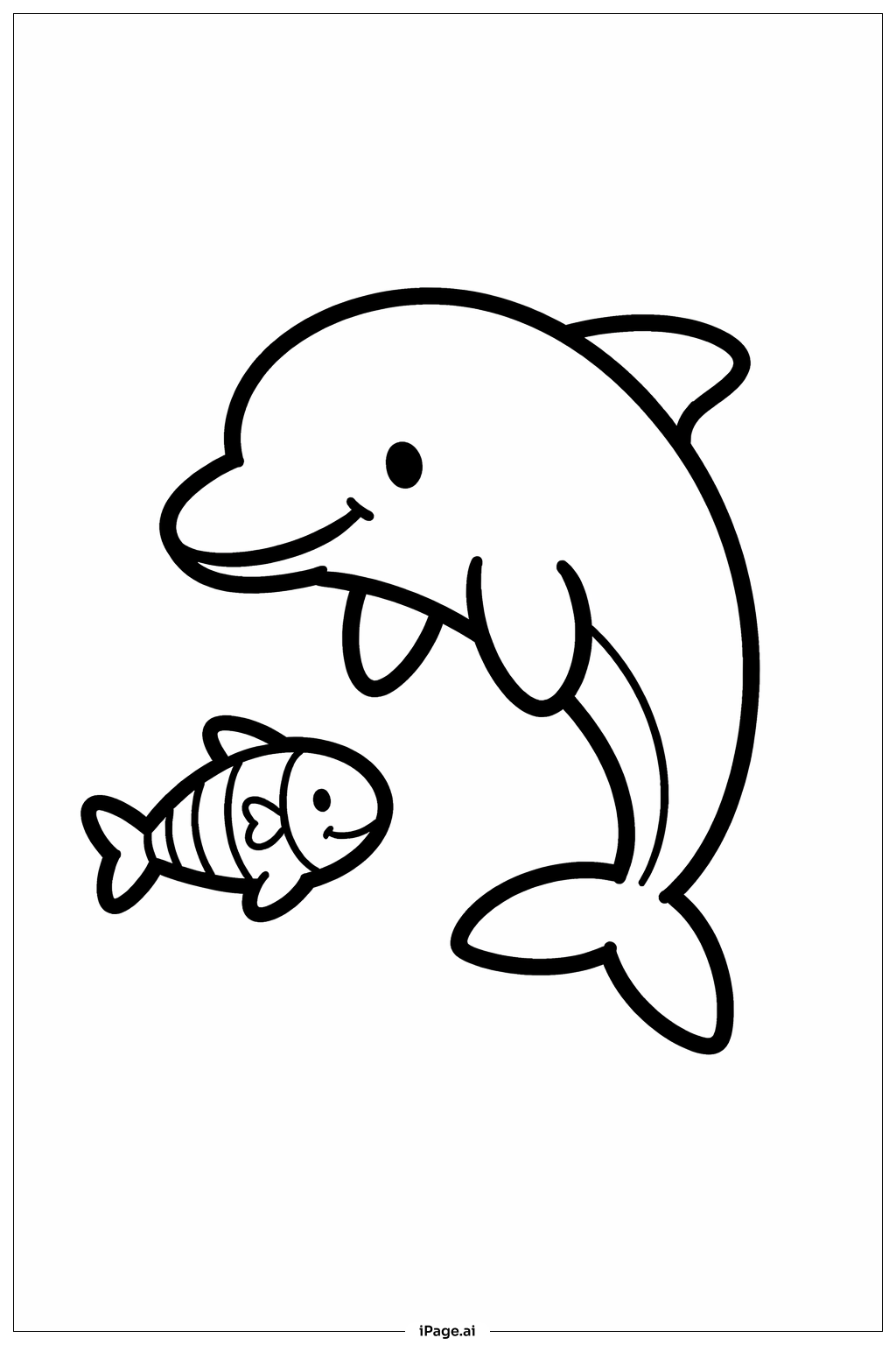  魚とイルカの塗り絵ページ 