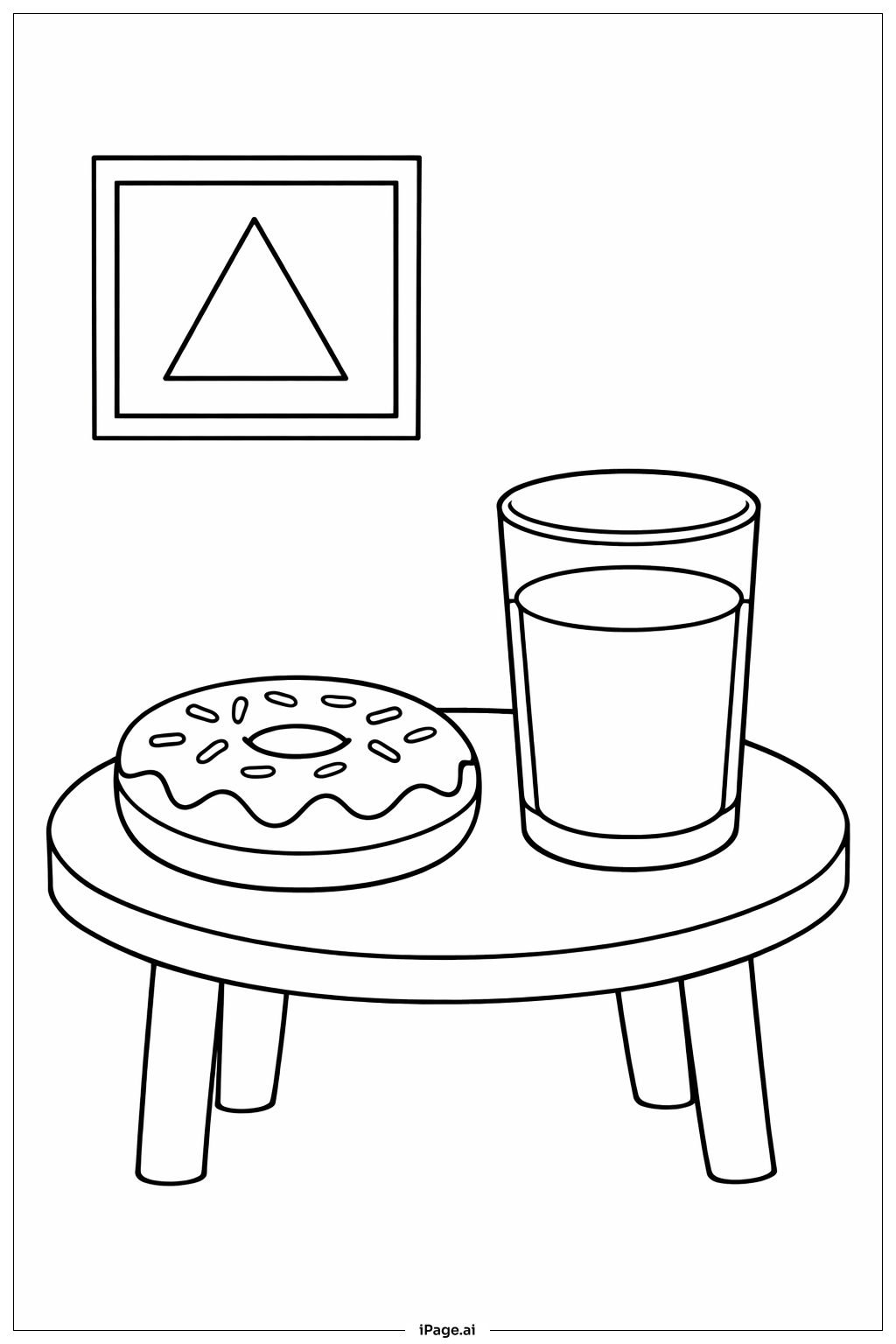  Donut And Milk Glass Coloring Page 