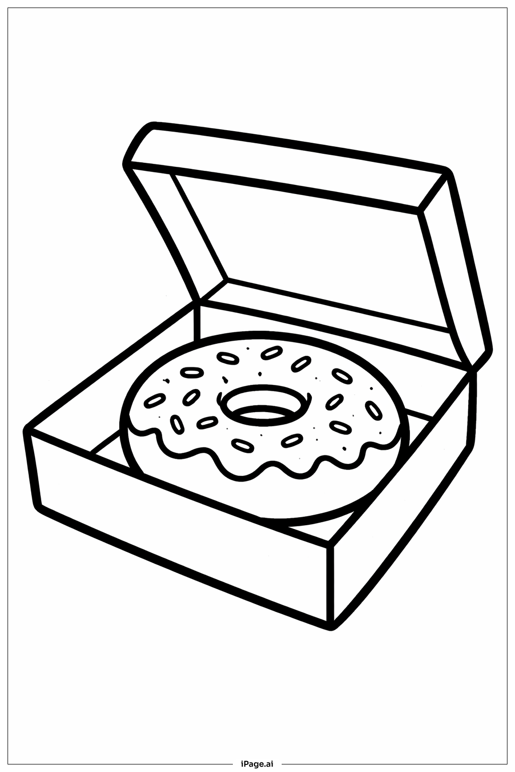  Donut In Box Coloring Page 