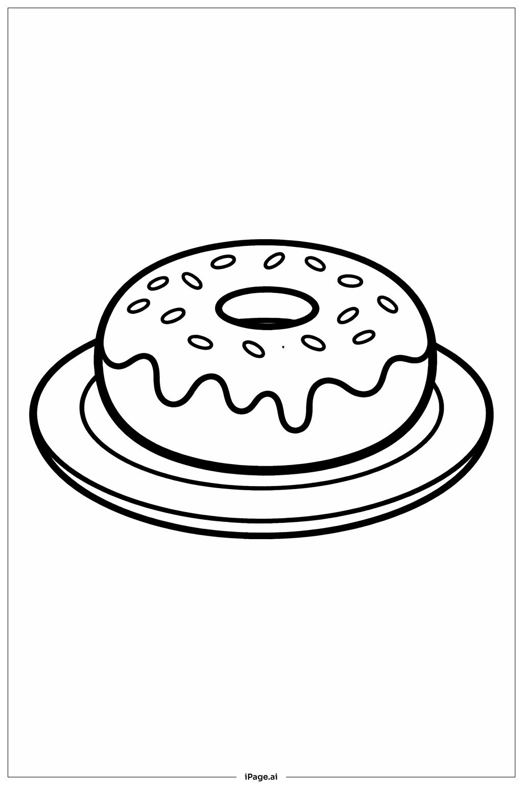  Donut On A Plate Coloring Page 