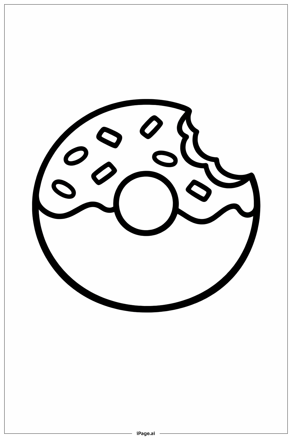 Donut With Bite Coloring Page