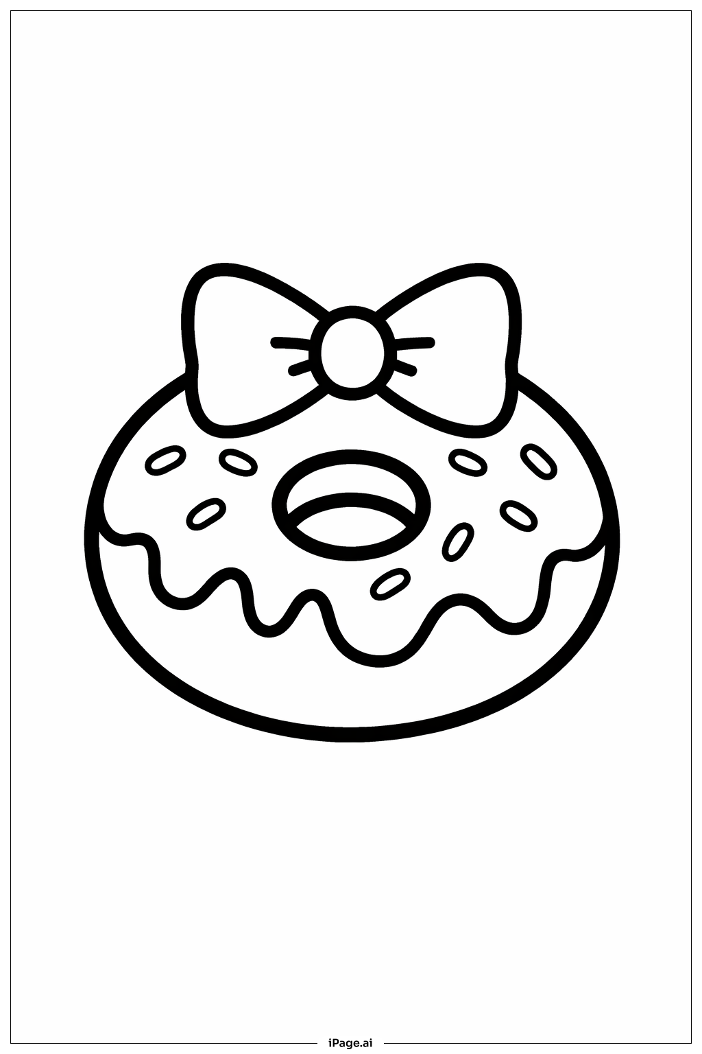 Página para colorear de Donut con Lazo