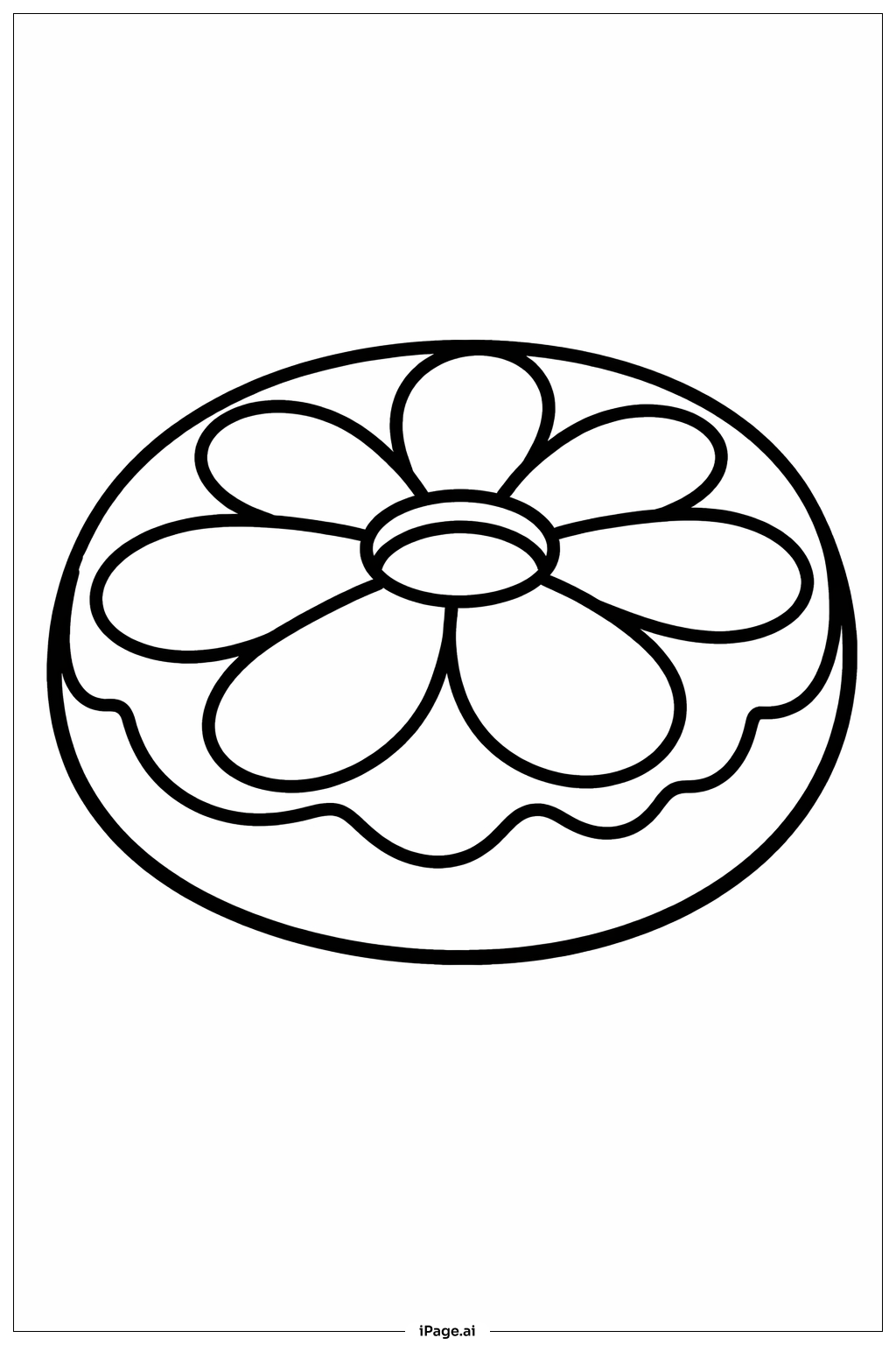  Donut With Flower Coloring Page 