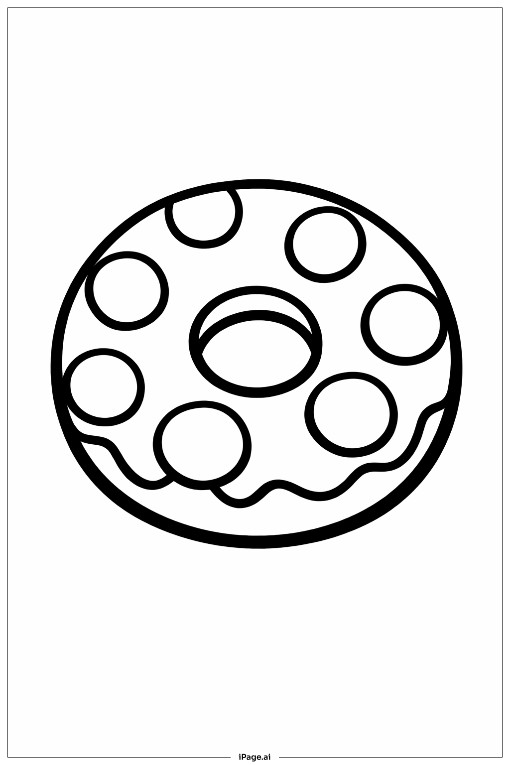 Donut With Polka Dots Coloring Page 
