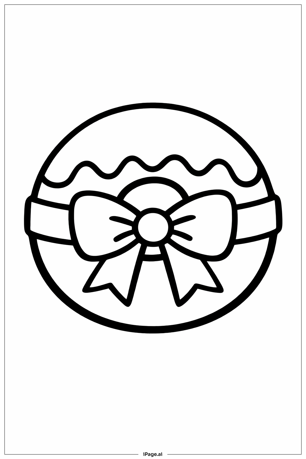  Donut With Ribbon Coloring Page 
