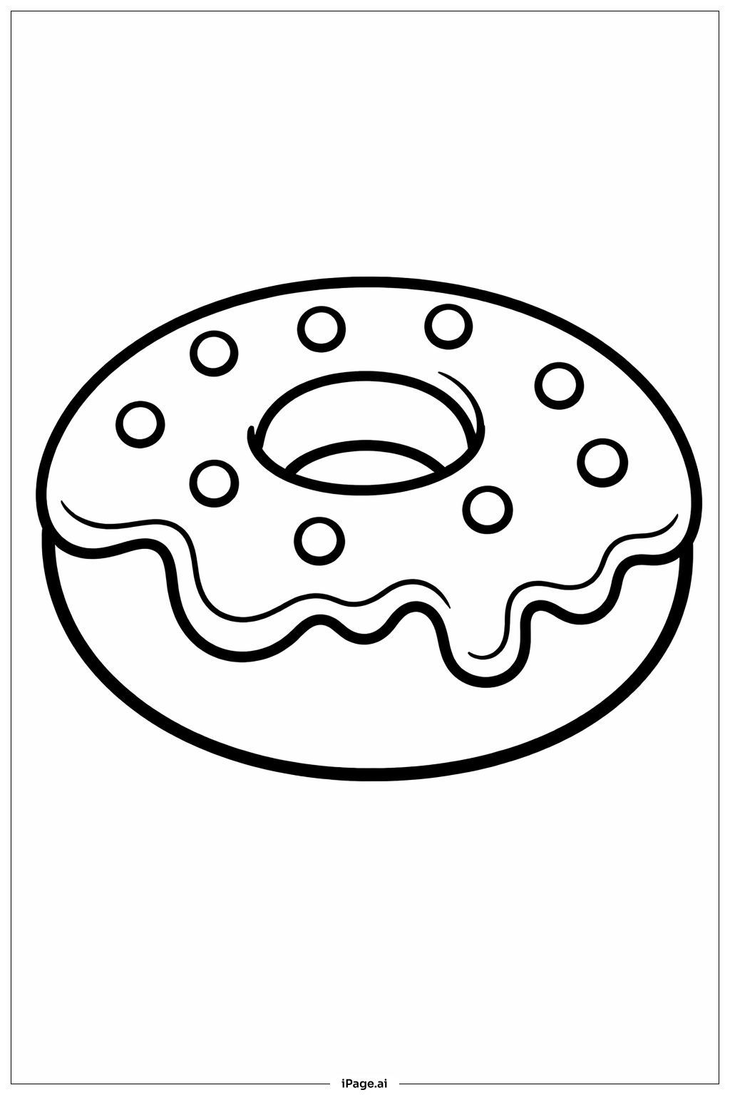  Donut With Simple Sprinkles Coloring Page 