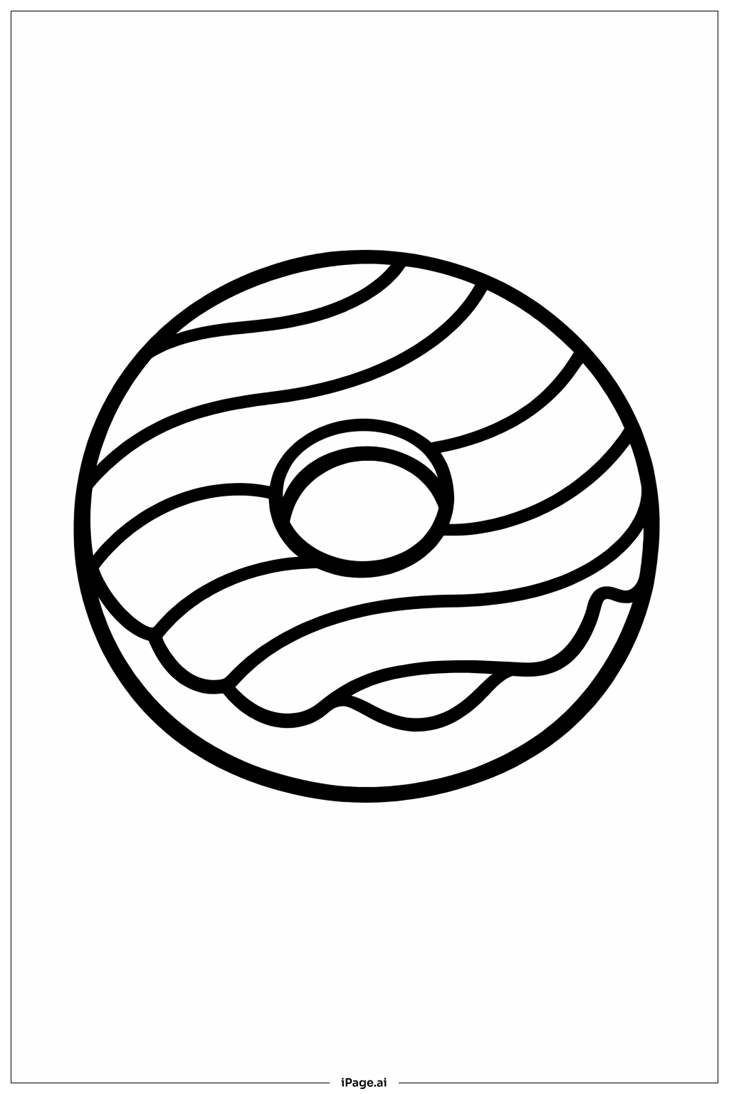  条纹甜甜圈填色页 