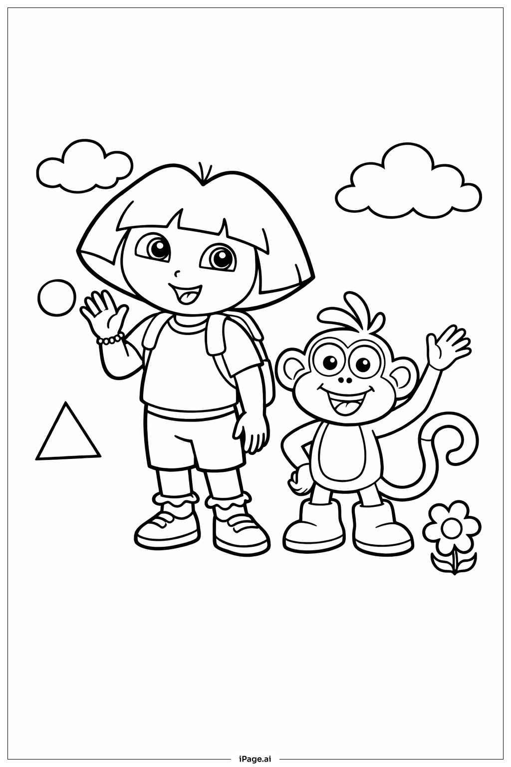  도라와 부츠 색칠공부 페이지 