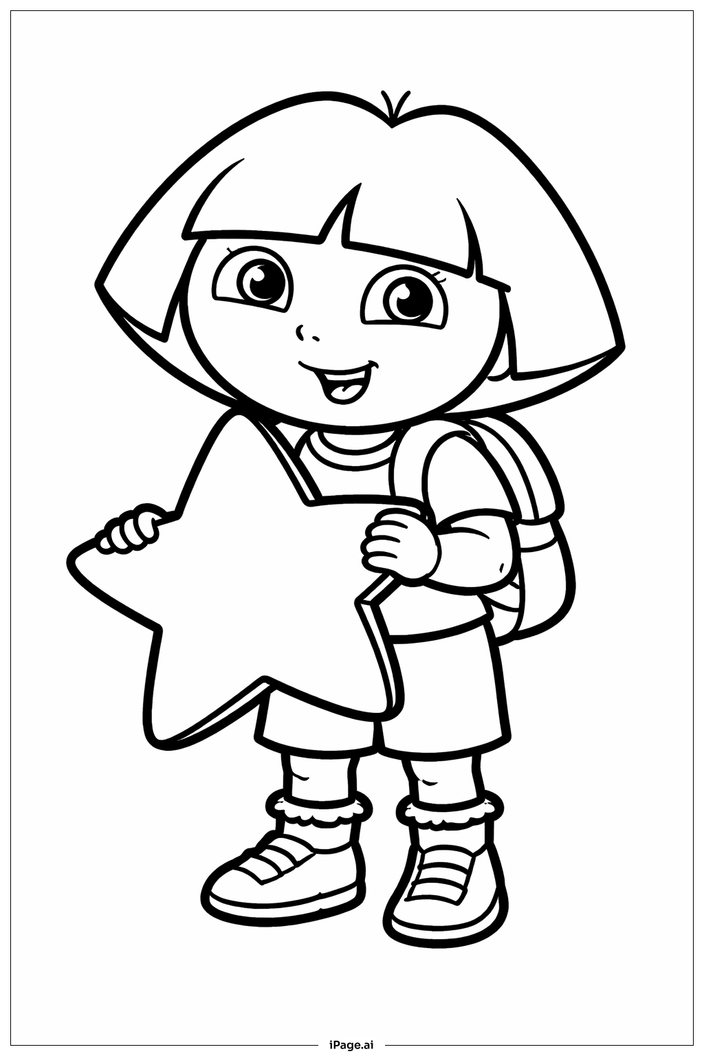  별을 든 도라 색칠공부 페이지 