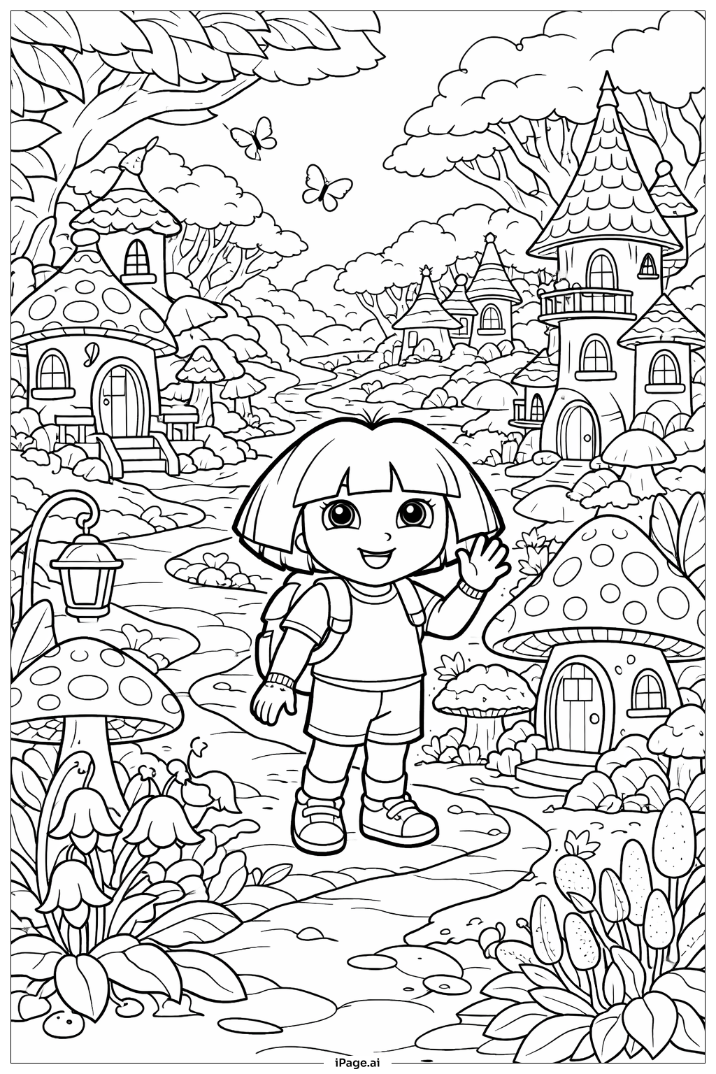  도라 매직 포레스트 색칠공부 페이지 