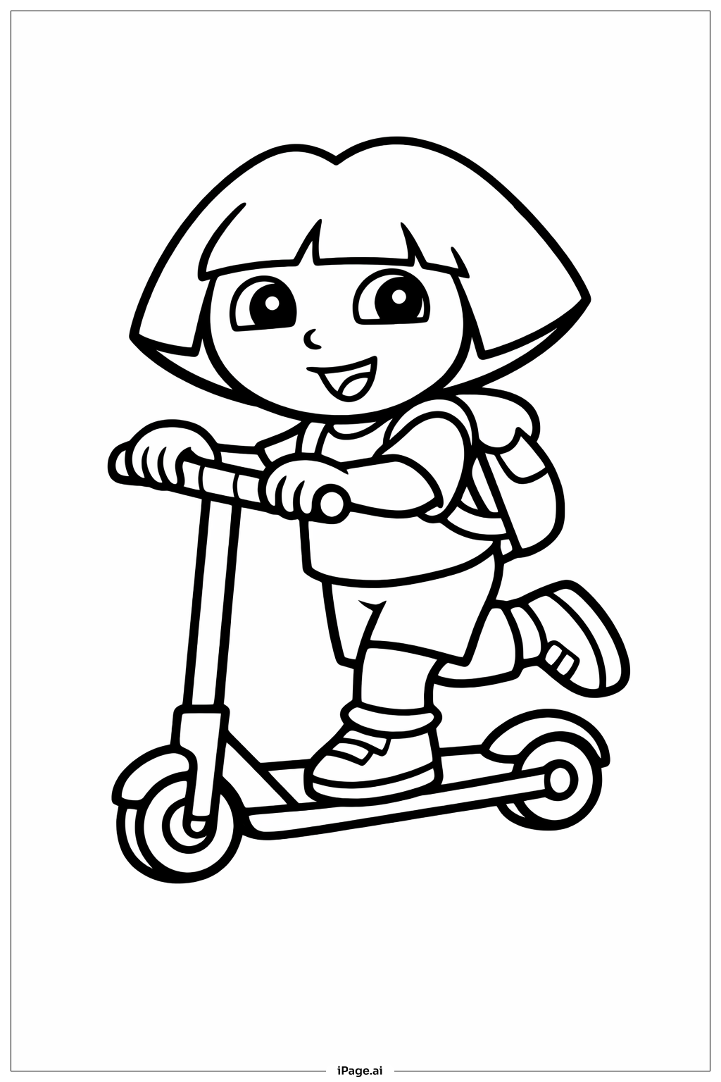  스쿠터 타는 도라 색칠공부 페이지 