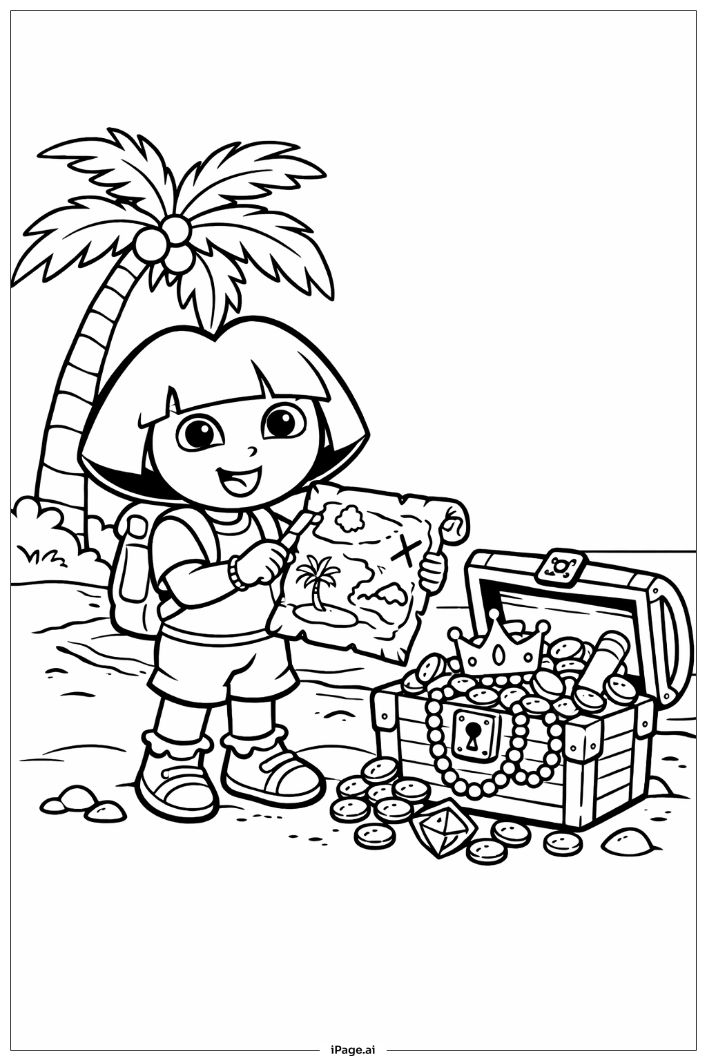  보물찾기 도라 색칠공부 페이지 