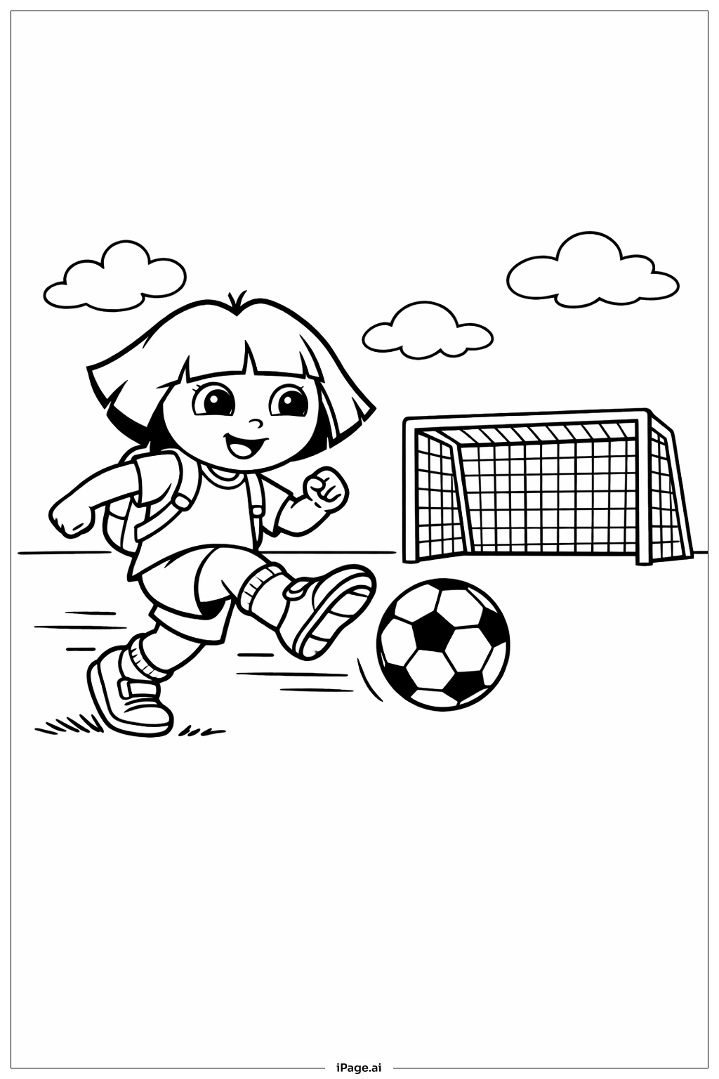  축구하는 도라 색칠공부 페이지 