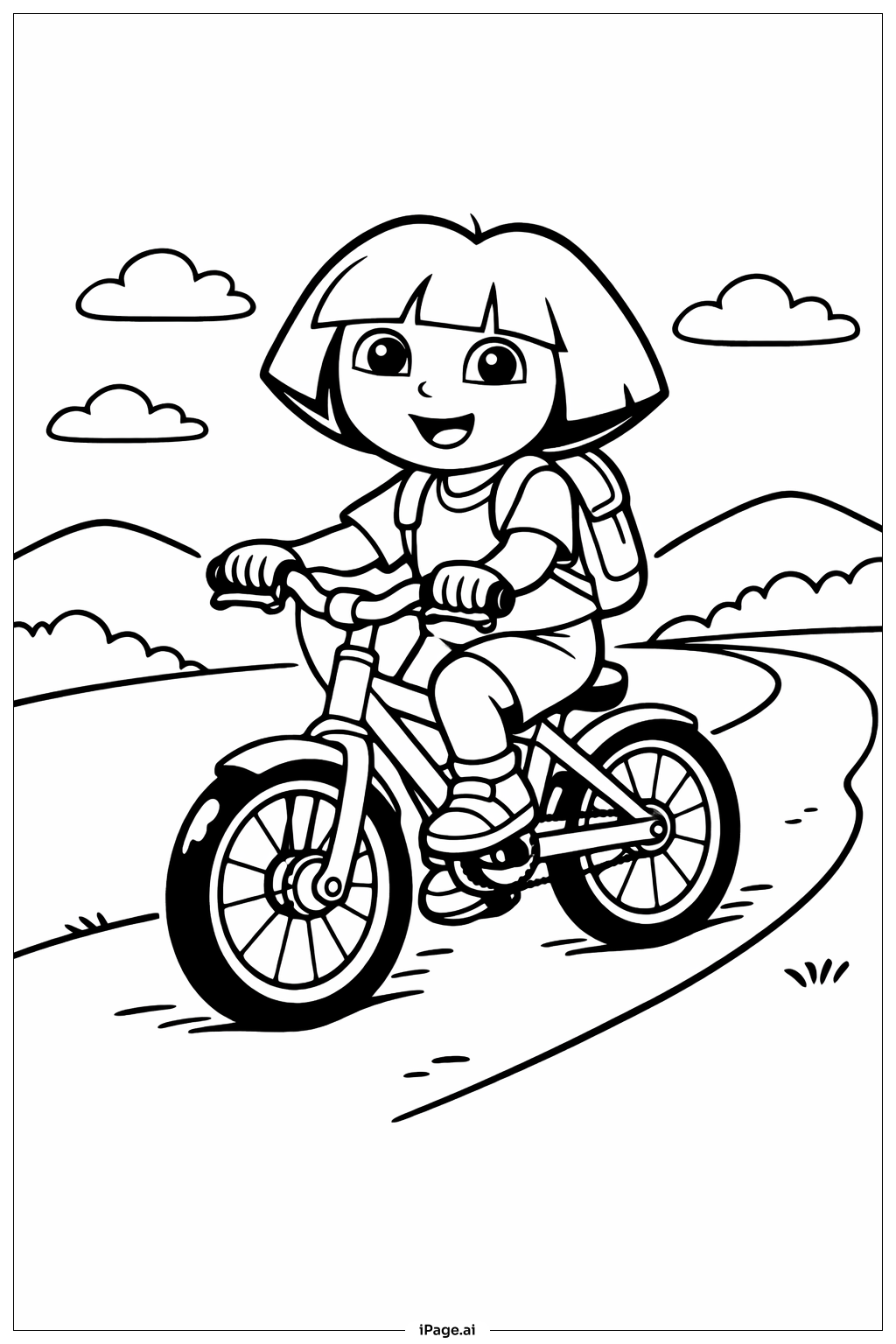  도라 자전거 타기 색칠공부 페이지 