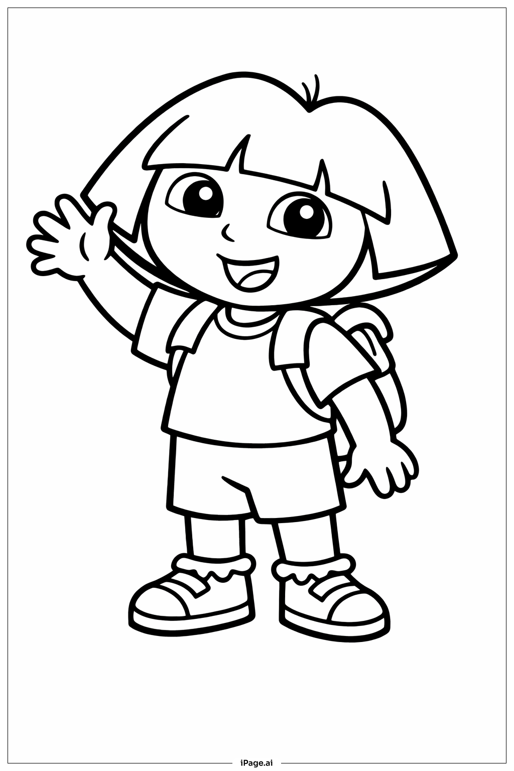  손 흔드는 도라 색칠공부 페이지 