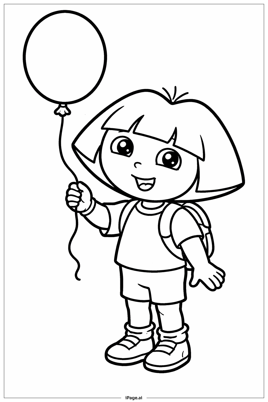  풍선과 도라 색칠공부 페이지 