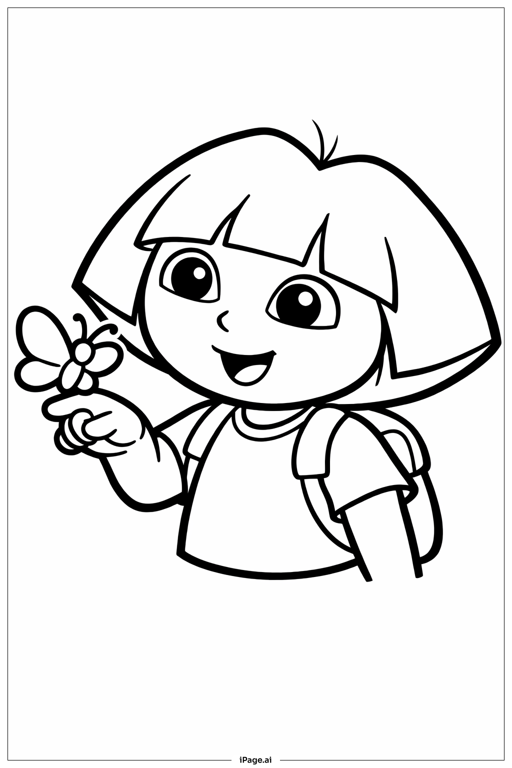  나비와 함께하는 도라 색칠공부 페이지 