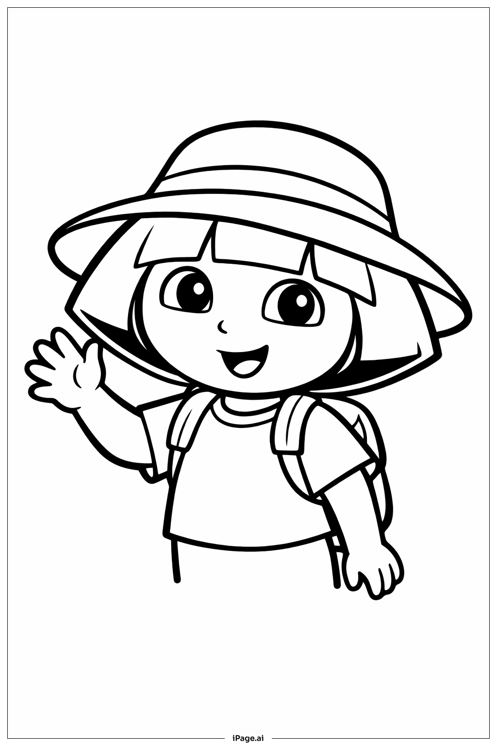  모자를 쓴 도라 색칠공부 페이지 