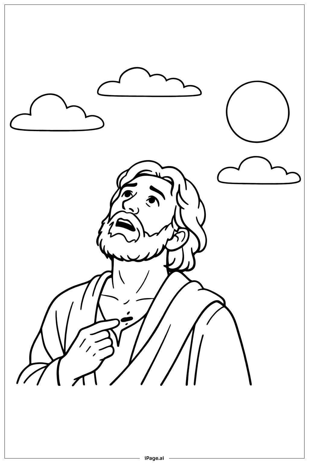  Doubting Thomas Looking At Sky Coloring Page 