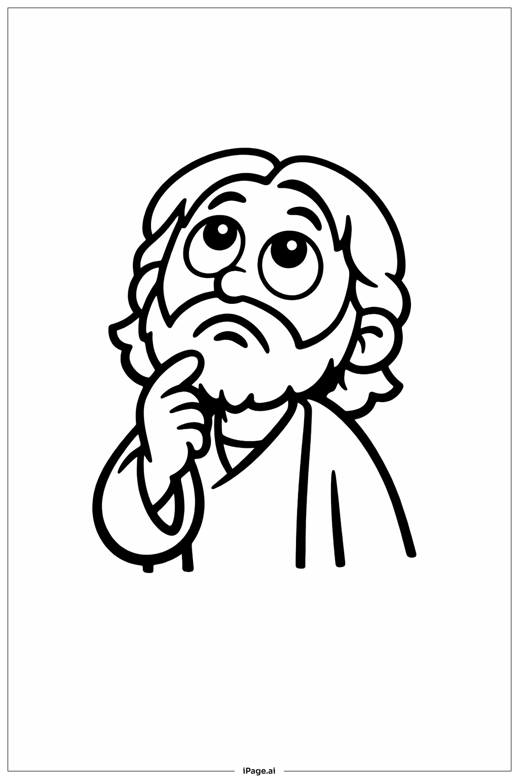  의심 많은 도마가 위를 바라보다 색칠공부 페이지 