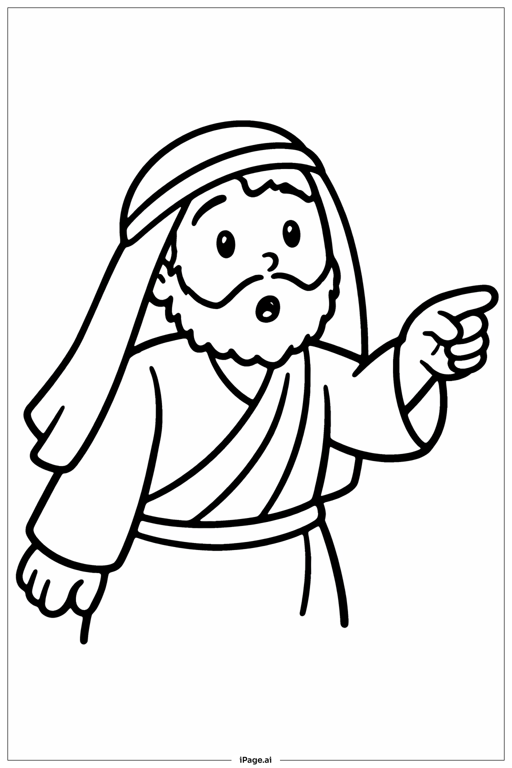  Página para colorir de Tomé Dúvida Apontando 