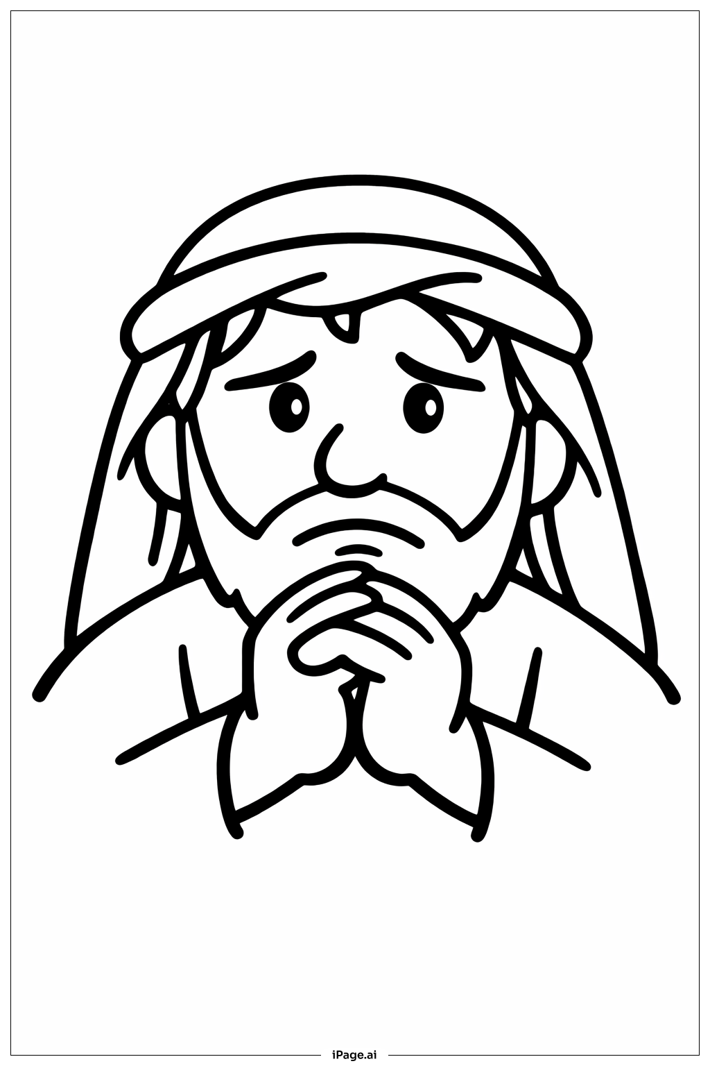  의심하는 도마 기도하는 얼굴 색칠공부 페이지 