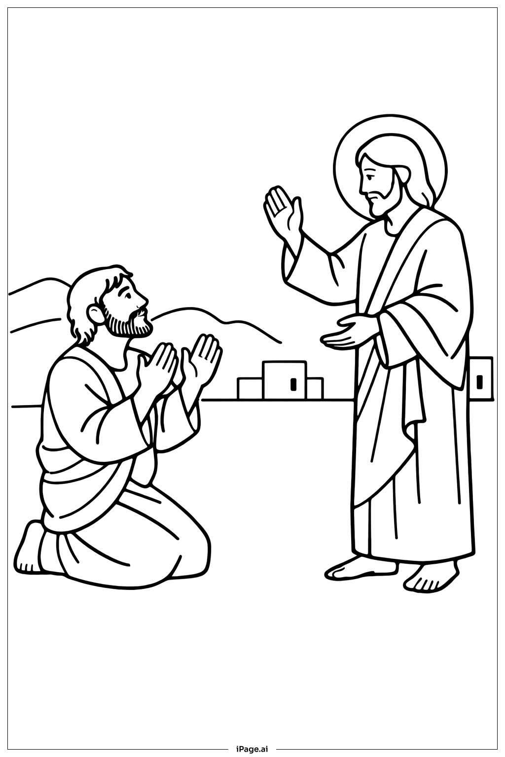 怀疑的多马接受祝福填色页