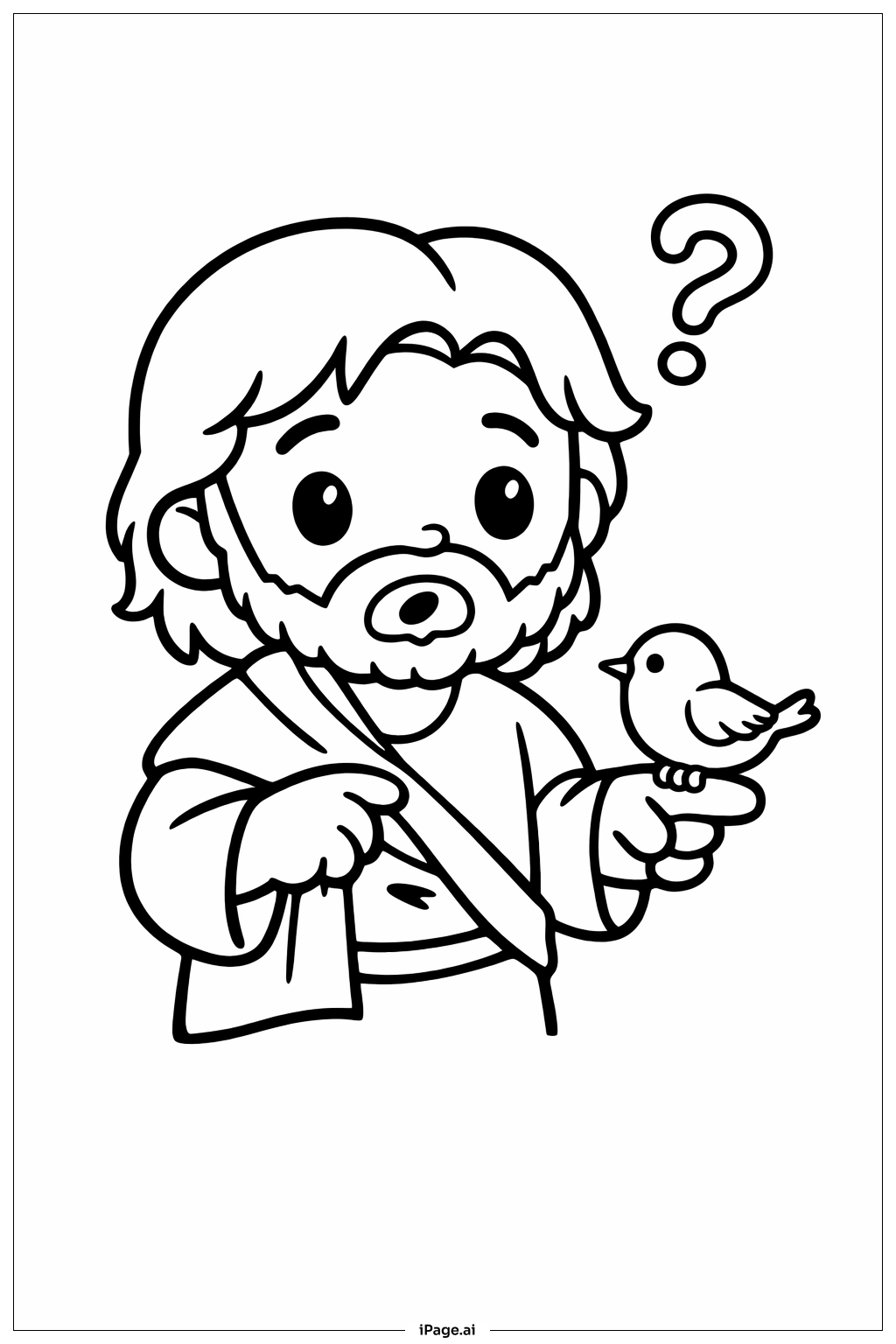  Der ungläubige Thomas mit Vogel Ausmalseite 