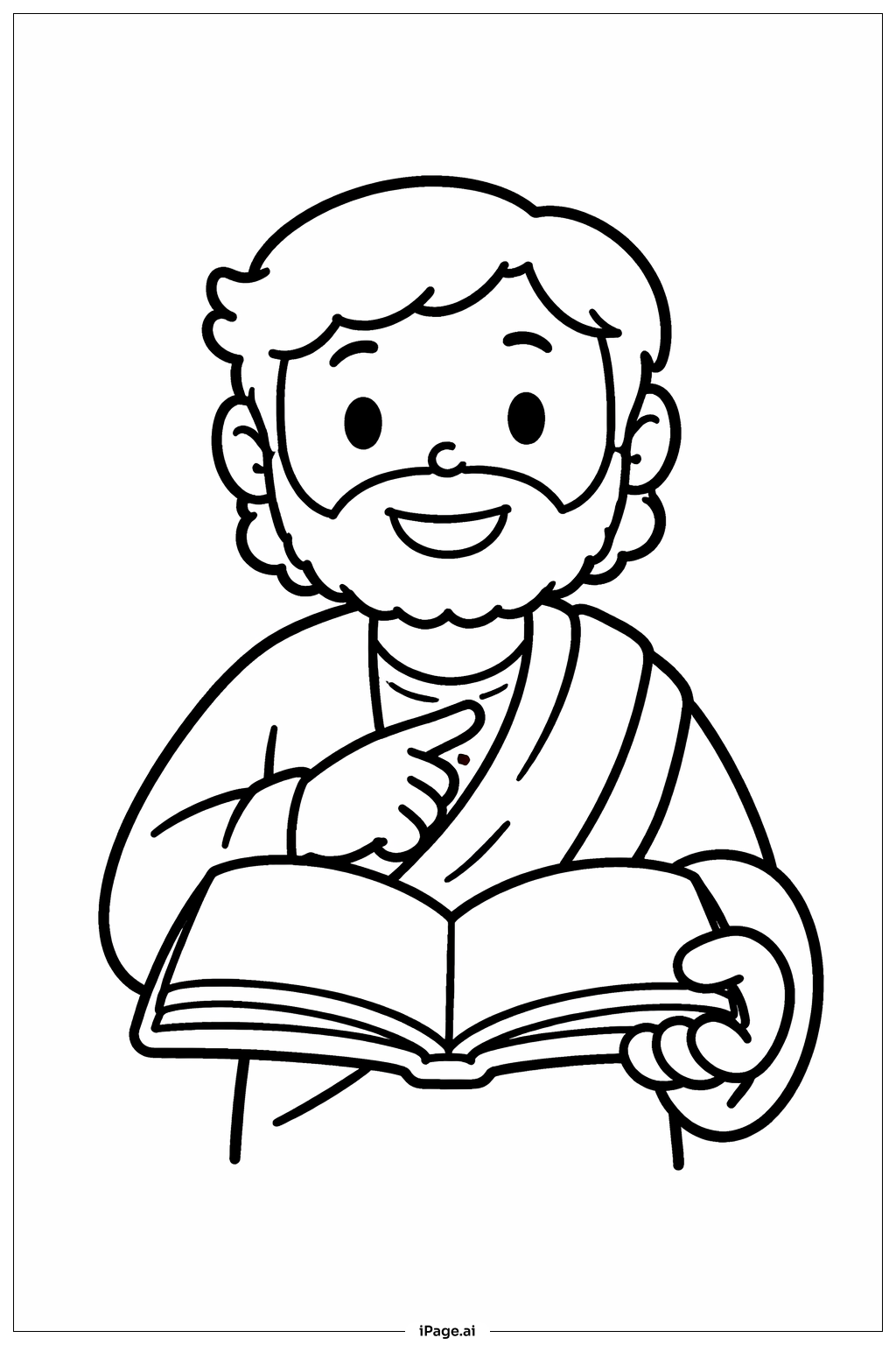  Doubting Thomas With Book Coloring Page 