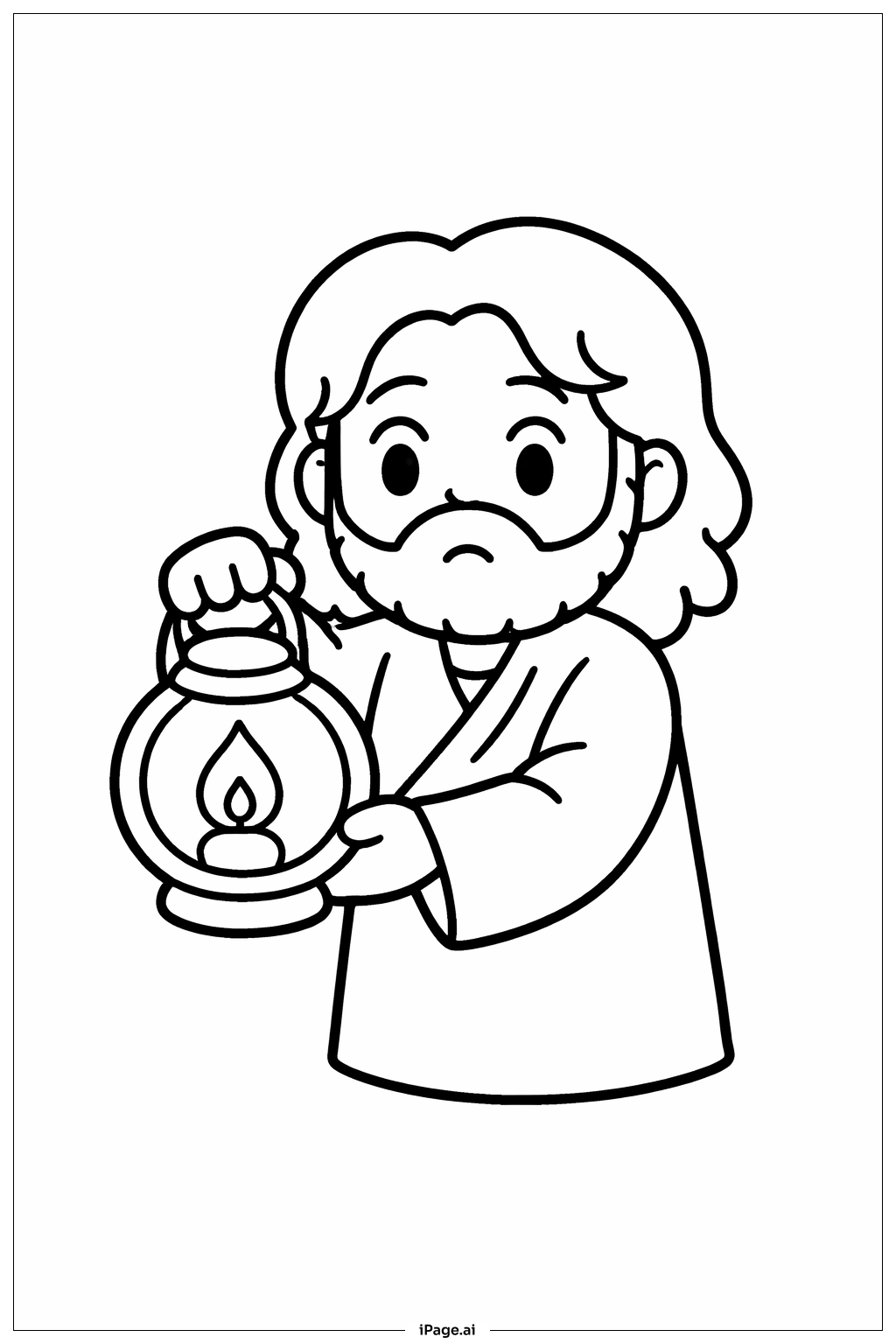  램프를 든 의심 많은 도마 색칠공부 페이지 